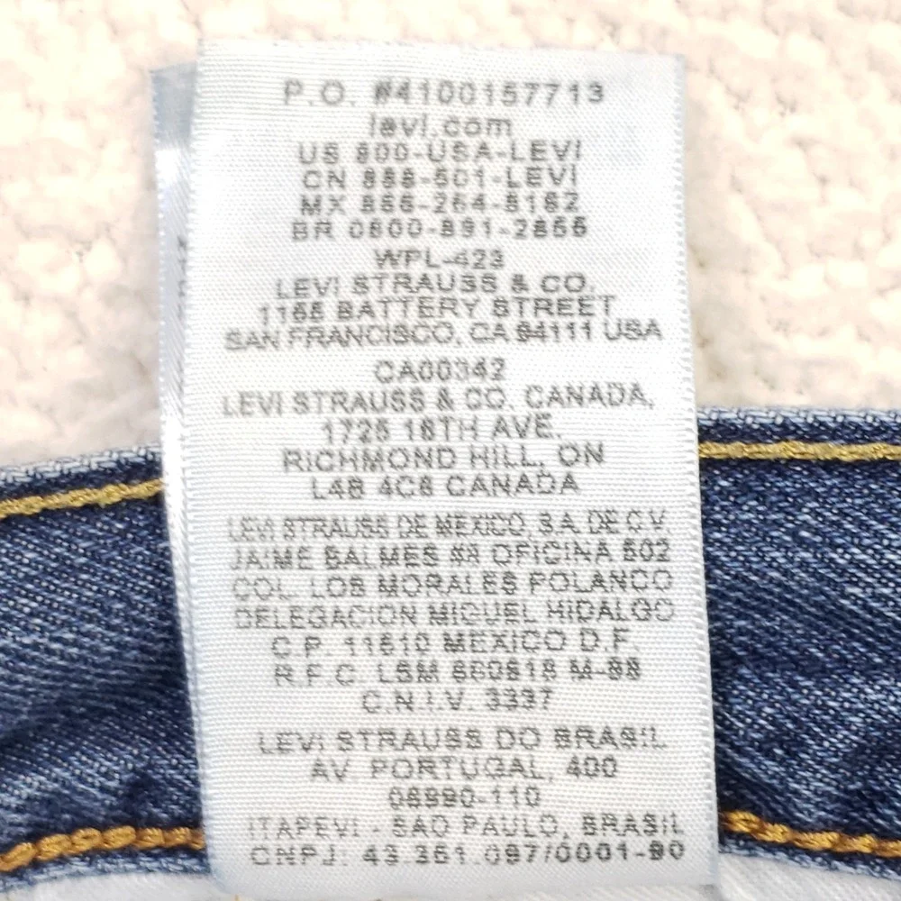 Levi's 501 Original Jeans Mens 38x34 Blue Button Fly Straight Leg Black Batwing